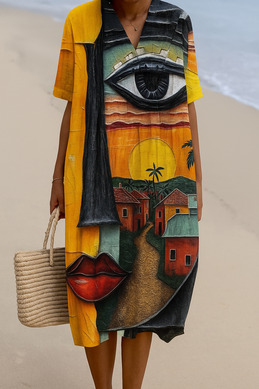 Tania - Vestido de Algodão Inspirado em Artistas