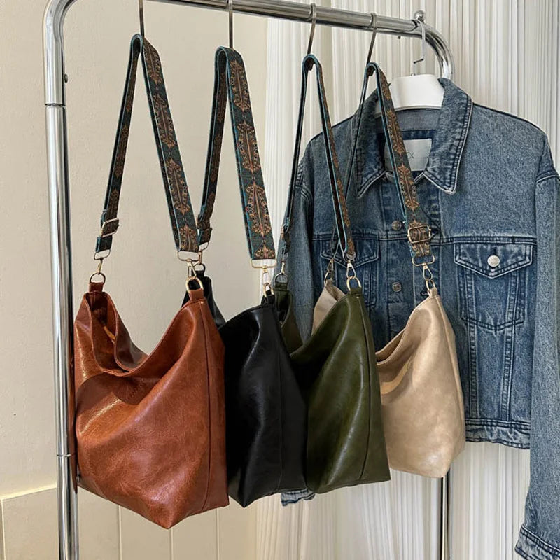 Rita - Bolsa Cruzada de Couro Vintage